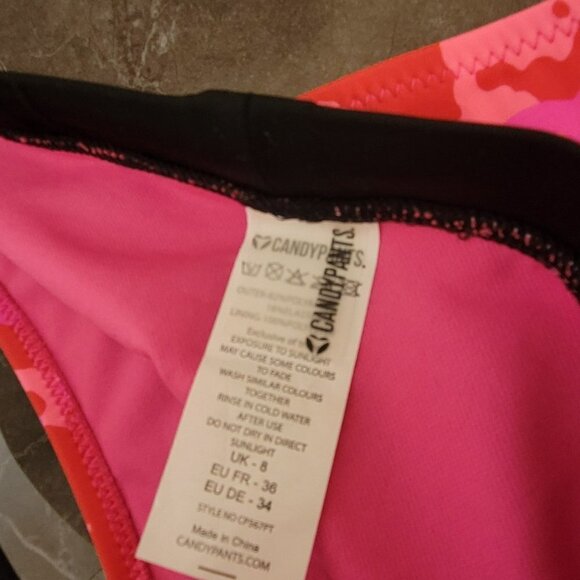 Asos Candy Pants High Waist Cut Out Bikini Bottom - Picture 2 of 7